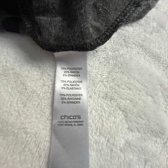 Chico's Womens Gray/Black Floral Print Cowl Neck Long Sleeve Top Size 3 Stretch - Picture 4 of 8